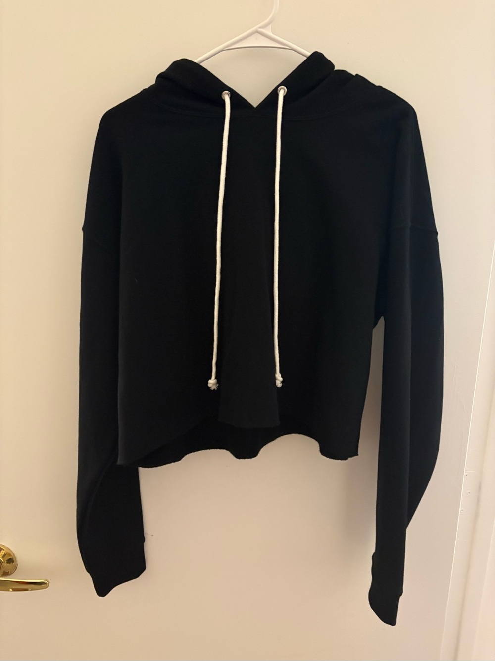 Black cropped hoodie
